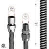 Flextron Gas Line Hose 5/8'' O.D. x 30'' Length 1/2" FIP x MIP Fittings, Stainless Steel Flexible Connector FTGC-SS12-30C